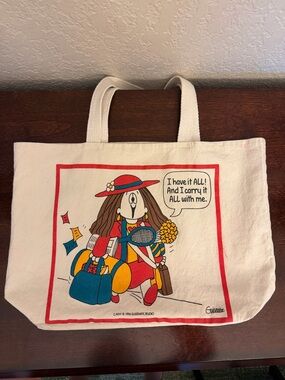 Vtg 1994 Tote Bag Guisewhite Cathy Cartoon I Have it All and I Carry It With Me